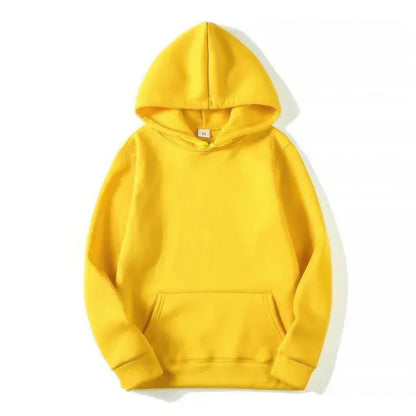 Hoodie – Warmer Pullover mit Kängurutasche für Männer und Frauen-Gelb-S-Chaps Herrenmode