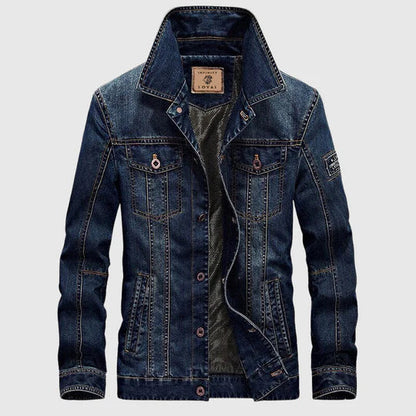 Jeansjacke | Button-Up | Slim Fit | Herrenjacke | Jeansjacke-Dunkelblau-S-Chaps Herrenmode