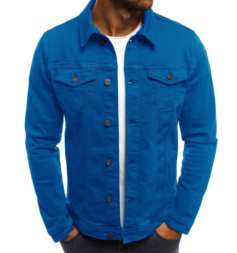 Jeansjacke – Button-Up | Slim Fit | Jeansjacke | Herrenjacke-Blau-XS-Chaps Herrenmode