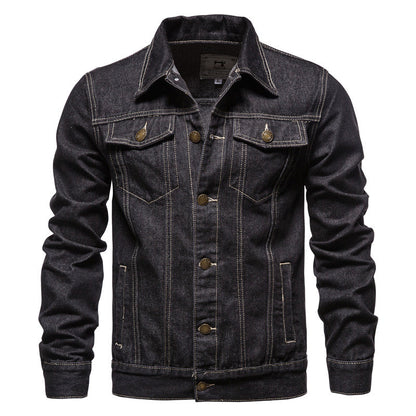 Jeansjacke | Klassisch | Button-Up | Jeansjacke | Herrenjacke-Schwarz-XS-Chaps Herrenmode