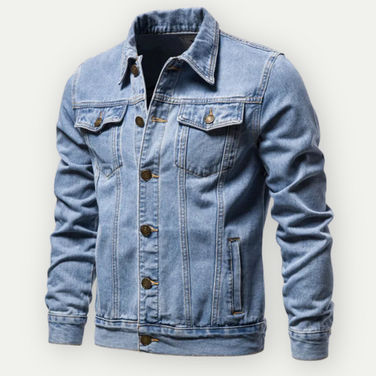 Jeansjacke - Klassisch - Regular Fit - Jeansjacke - Herren Jeansjacke-Blau-M-Chaps Herrenmode