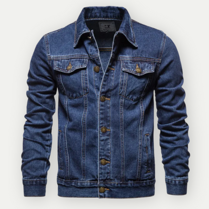 Jeansjacke - Klassisch - Regular Fit - Jeansjacke - Herren Jeansjacke-Dunkelblau-M-Chaps Herrenmode
