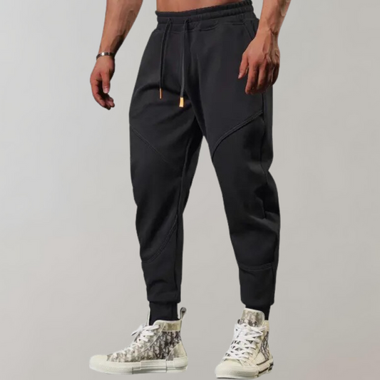 Jogger - Bequeme Herren Sweatpants mit elastischer Taille und Kordelzug-Schwarz-M-Chaps Herrenmode