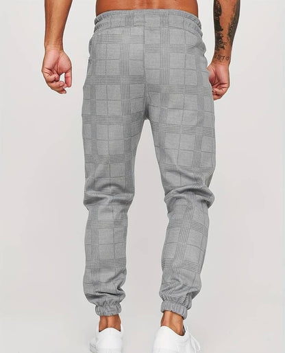 Jogger | Elastische Taille | Kordelzug | Karierte Hose | Herrenhose-Chaps Herrenmode