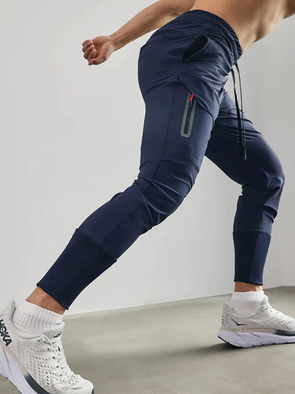Jogger – Stretch – Quick-Dry – Herren-Laufhose – Trainingshose-Marineblau-S-Chaps Herrenmode