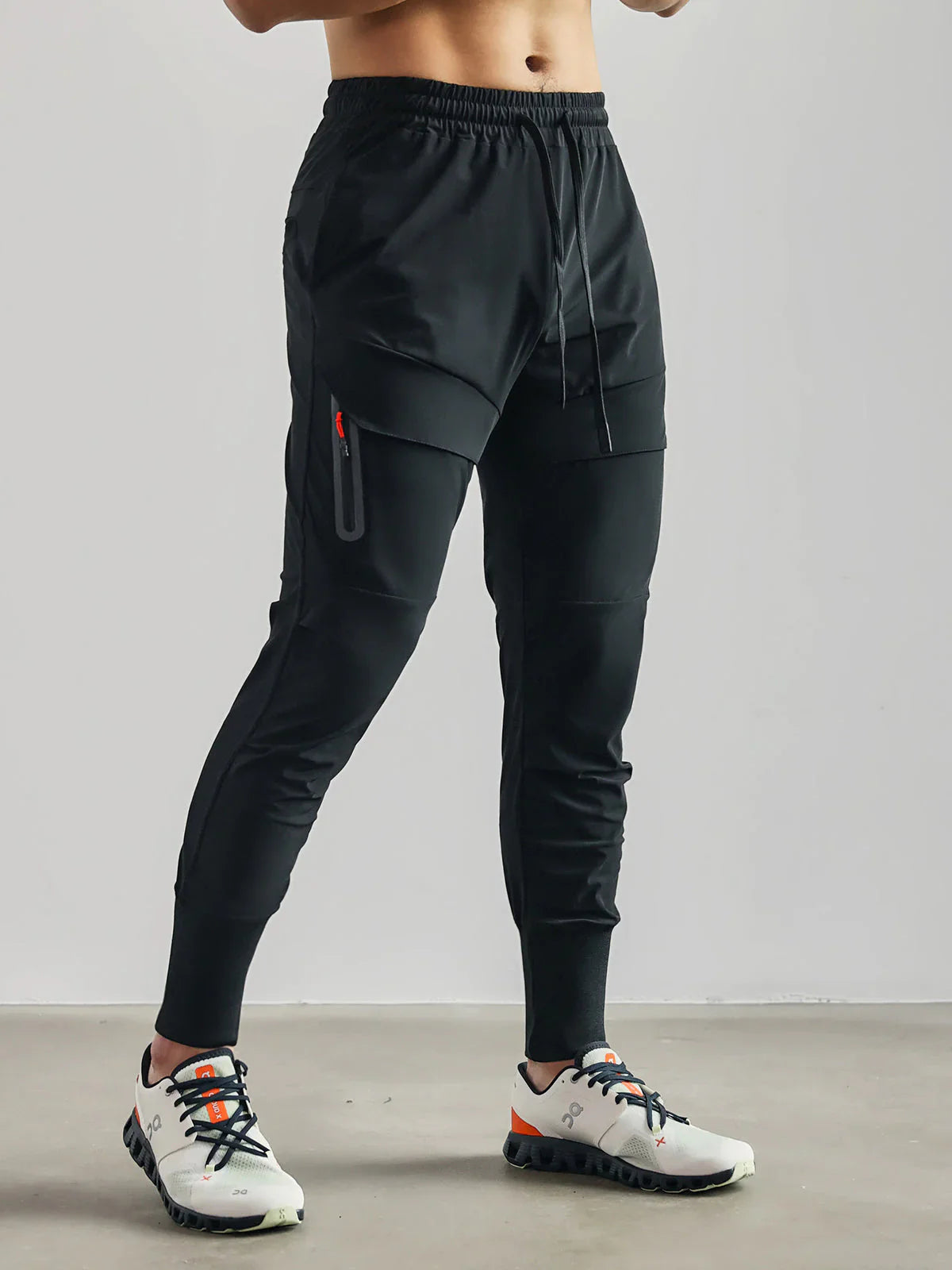 Jogger – Stretch – Quick-Dry – Herren-Laufhose – Trainingshose-Schwarz-S-Chaps Herrenmode