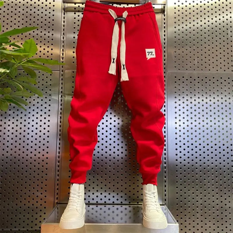 Jogginghose | Bequem | Kordelzug | Bündchenhosen | Herren Jogger-Rot-M-Chaps Herrenmode