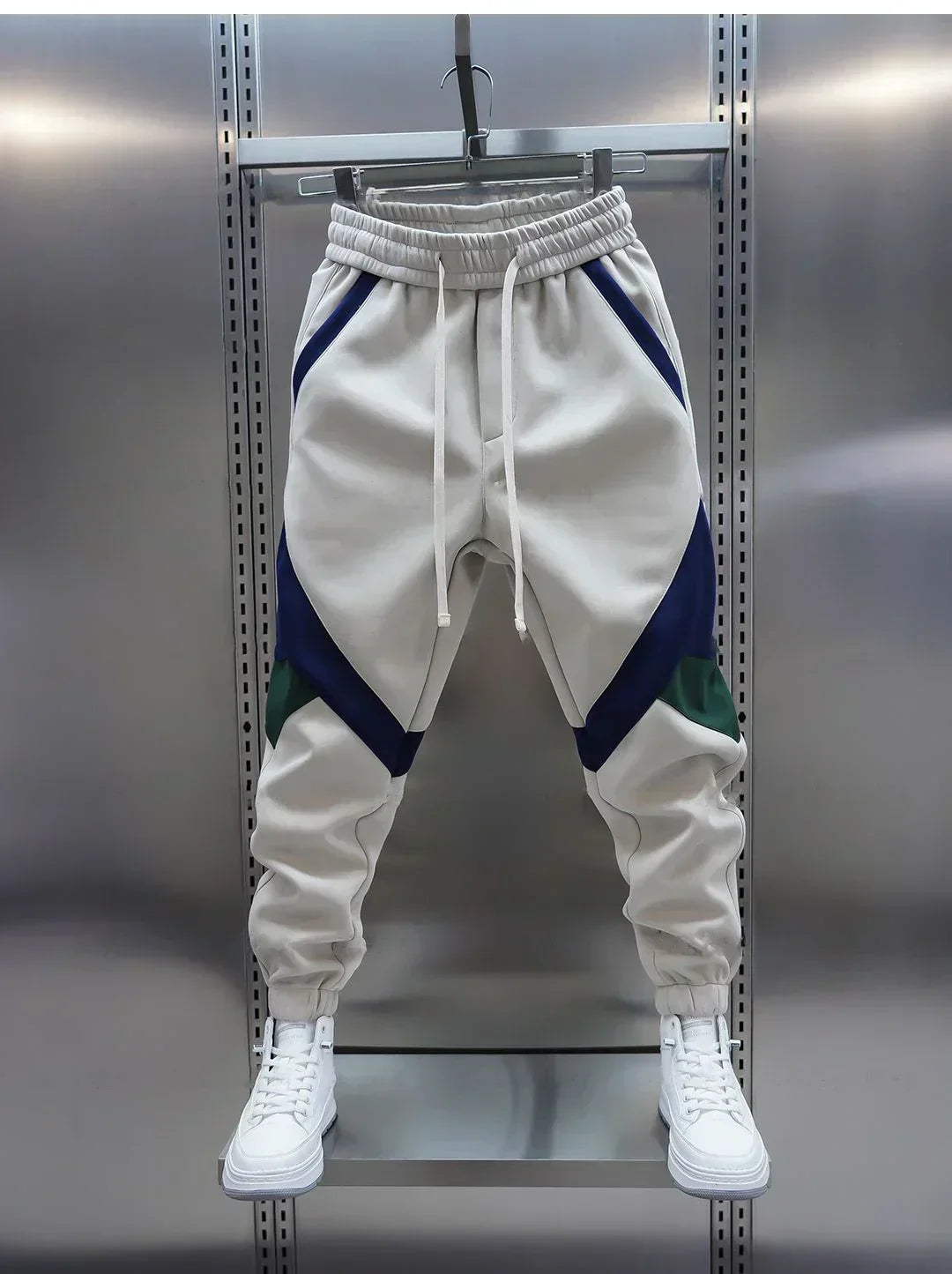 Jogginghose | Elastische Taille | Sport | Bündchenhose | Jogger für Männer-Beige-S-Chaps Herrenmode