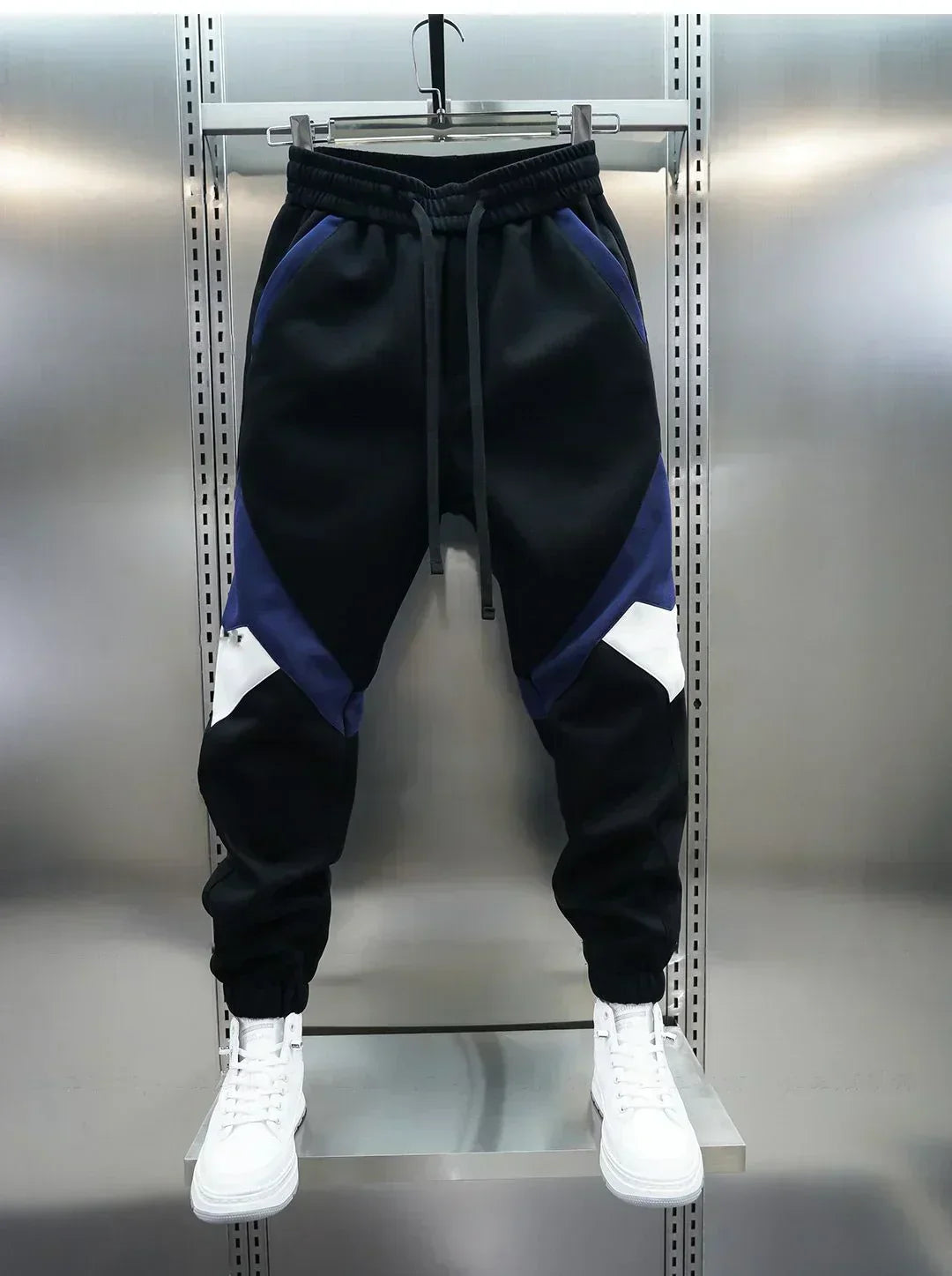Jogginghose | Elastische Taille | Sport | Bündchenhose | Jogger für Männer-Blau-S-Chaps Herrenmode
