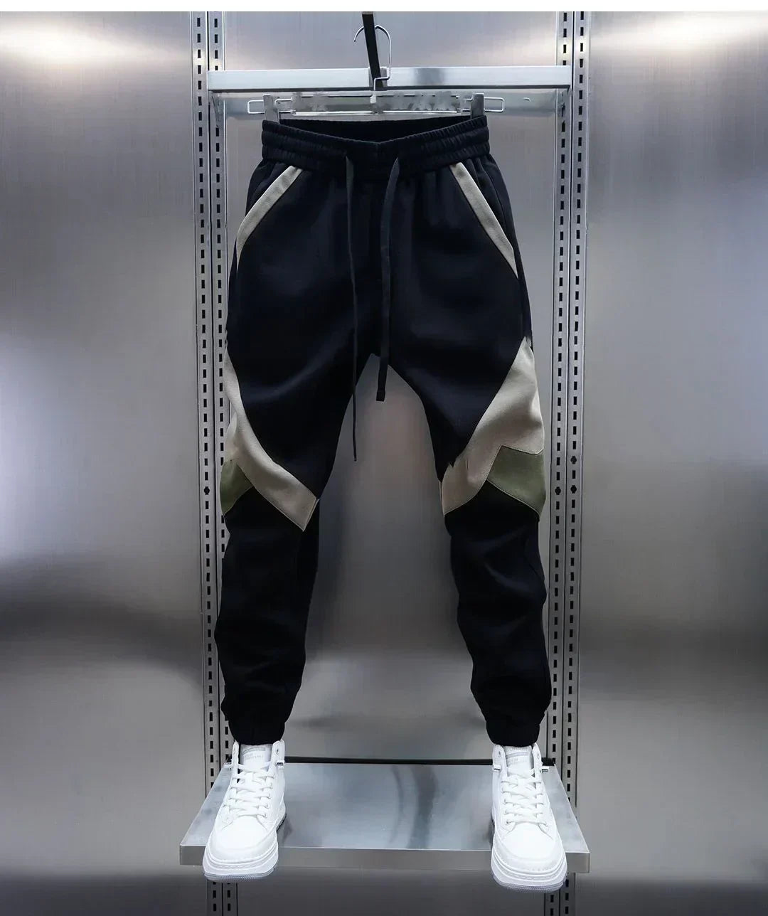 Jogginghose | Elastische Taille | Sport | Bündchenhose | Jogger für Männer-Grün-S-Chaps Herrenmode