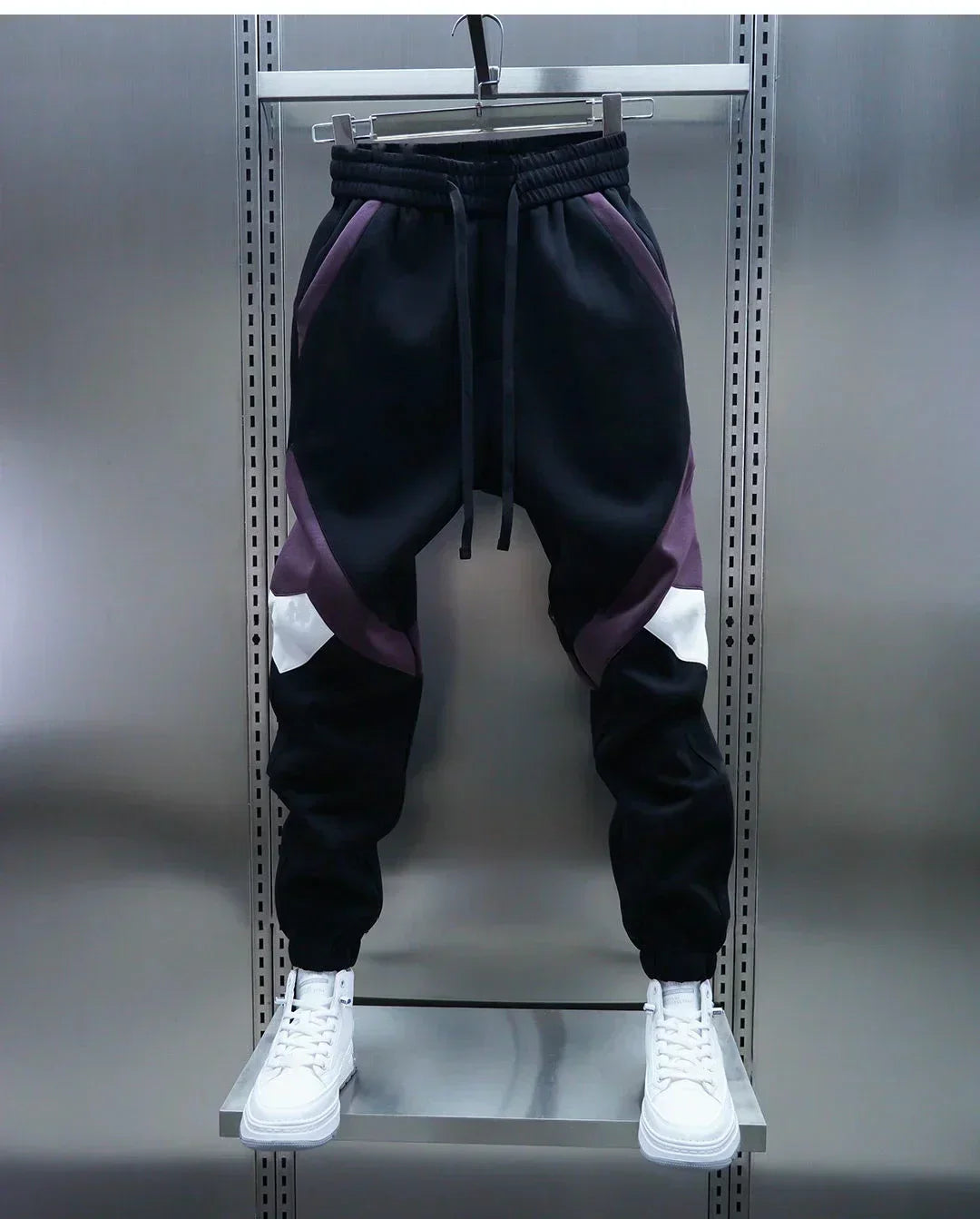 Jogginghose | Elastische Taille | Sport | Bündchenhose | Jogger für Männer-Lila-S-Chaps Herrenmode