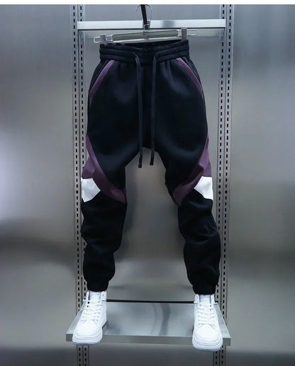 Jogginghose | Elastische Taille | Sport | Bündchenhose | Jogger für Männer-Lila-S-Chaps Herrenmode