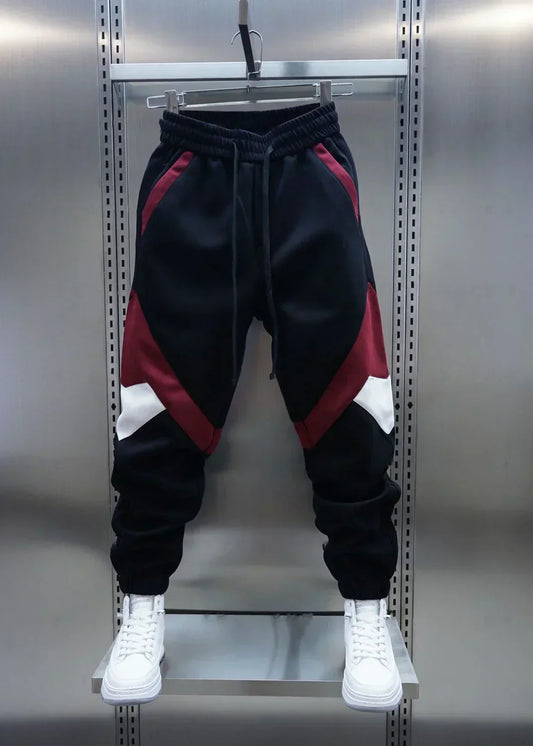 Jogginghose | Elastische Taille | Sport | Bündchenhose | Jogger für Männer-Rot-S-Chaps Herrenmode