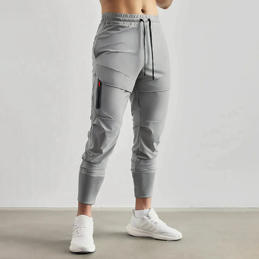 Jogginghose | Elastischer Bund | Leicht | Sportbekleidung | Jogginghose für Herren-Grau-S-Chaps Herrenmode
