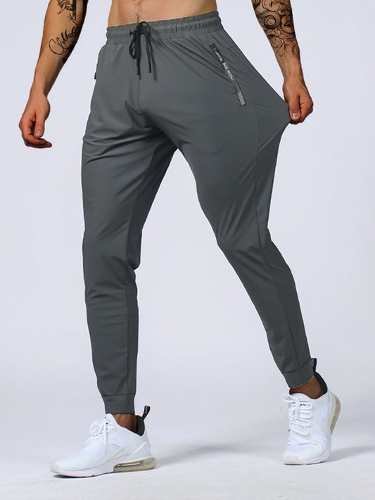 Jogginghose – Kordelzug – Skinny – Jogginghose – Trainingshose für Männer-Grau-XS-Chaps Herrenmode