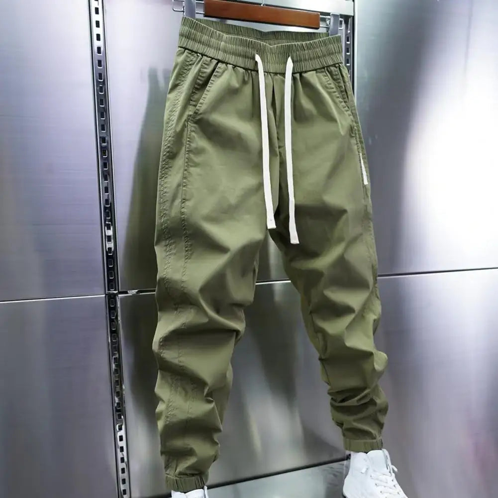 Jogginghose – Leichte Jogginghose mit Kordelzug für Männer-Grün-S-Chaps Herrenmode