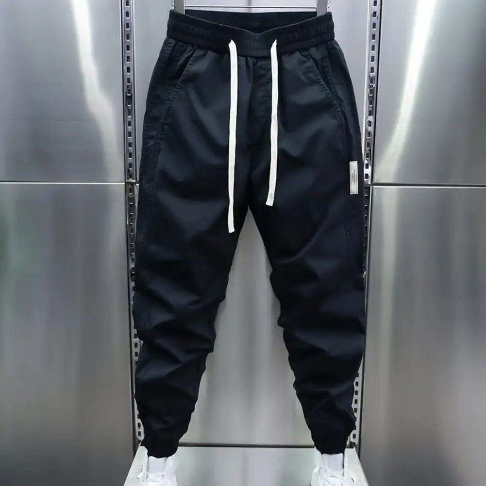 Jogginghose – Leichte Jogginghose mit Kordelzug für Männer-Schwarz-S-Chaps Herrenmode
