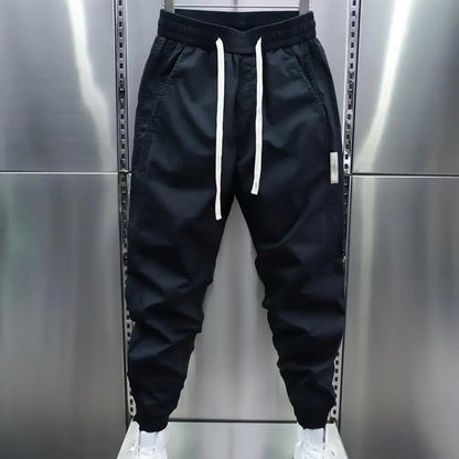Jogginghose – Leichte Jogginghose mit Kordelzug für Männer-Schwarz-S-Chaps Herrenmode