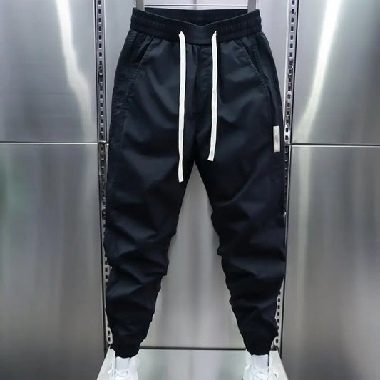Jogginghose – Leichte Jogginghose mit Kordelzug für Männer-Schwarz-S-Chaps Herrenmode