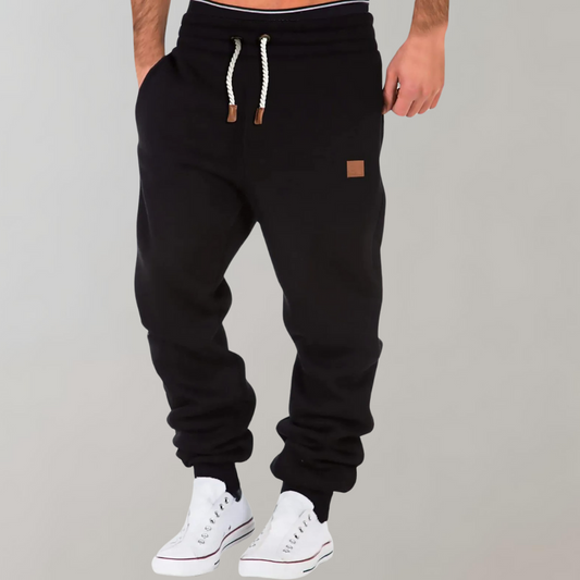Jogginghosen | Elastischer Bund | Kordelzug | Sweathosen | Jogginghosen für Herren-Schwarz-M-Chaps Herrenmode