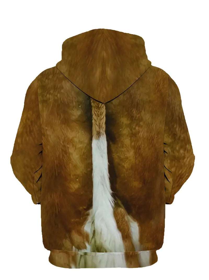 Kapuzenpullover – Kuhmuster – Lustig – Pullover mit Kapuze – Herren-Kapuzenpullover-Chaps Herrenmode