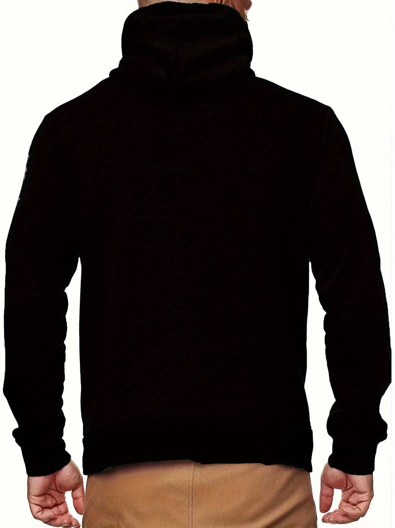 Kapuzenpullover mit Gesichtsmaske | Normale Passform | Tasche | Pullover-Kapuzenpullover | Herren-Kapuzenpullover-Chaps Herrenmode
