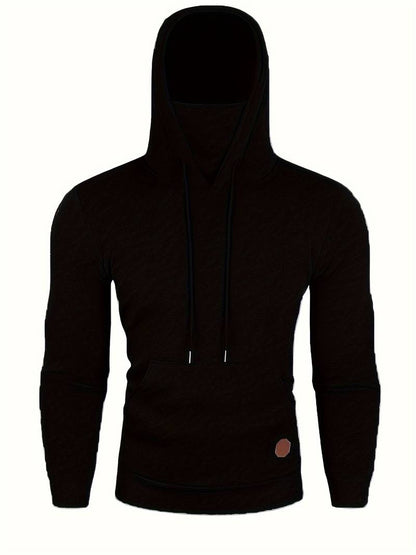 Kapuzenpullover mit Gesichtsmaske | Normale Passform | Tasche | Pullover-Kapuzenpullover | Herren-Kapuzenpullover-Chaps Herrenmode