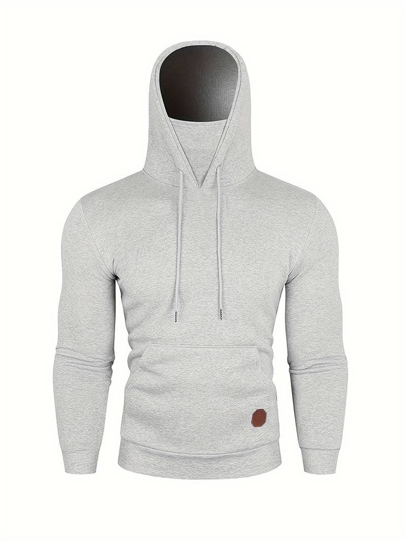 Kapuzenpullover mit Gesichtsmaske | Normale Passform | Tasche | Pullover-Kapuzenpullover | Herren-Kapuzenpullover-Chaps Herrenmode