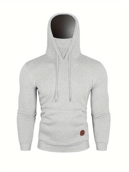 Kapuzenpullover mit Gesichtsmaske | Normale Passform | Tasche | Pullover-Kapuzenpullover | Herren-Kapuzenpullover-Chaps Herrenmode