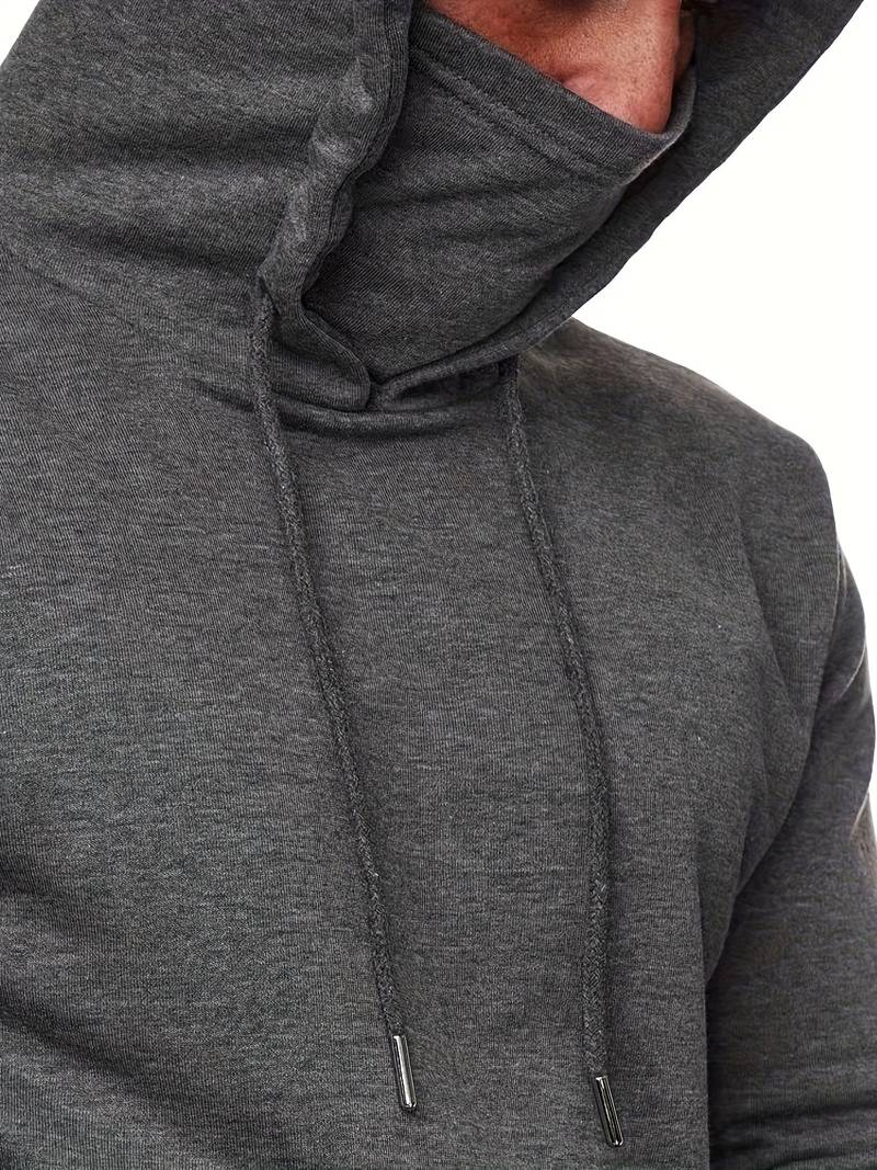 Kapuzenpullover mit Gesichtsmaske | Normale Passform | Tasche | Pullover-Kapuzenpullover | Herren-Kapuzenpullover-Chaps Herrenmode
