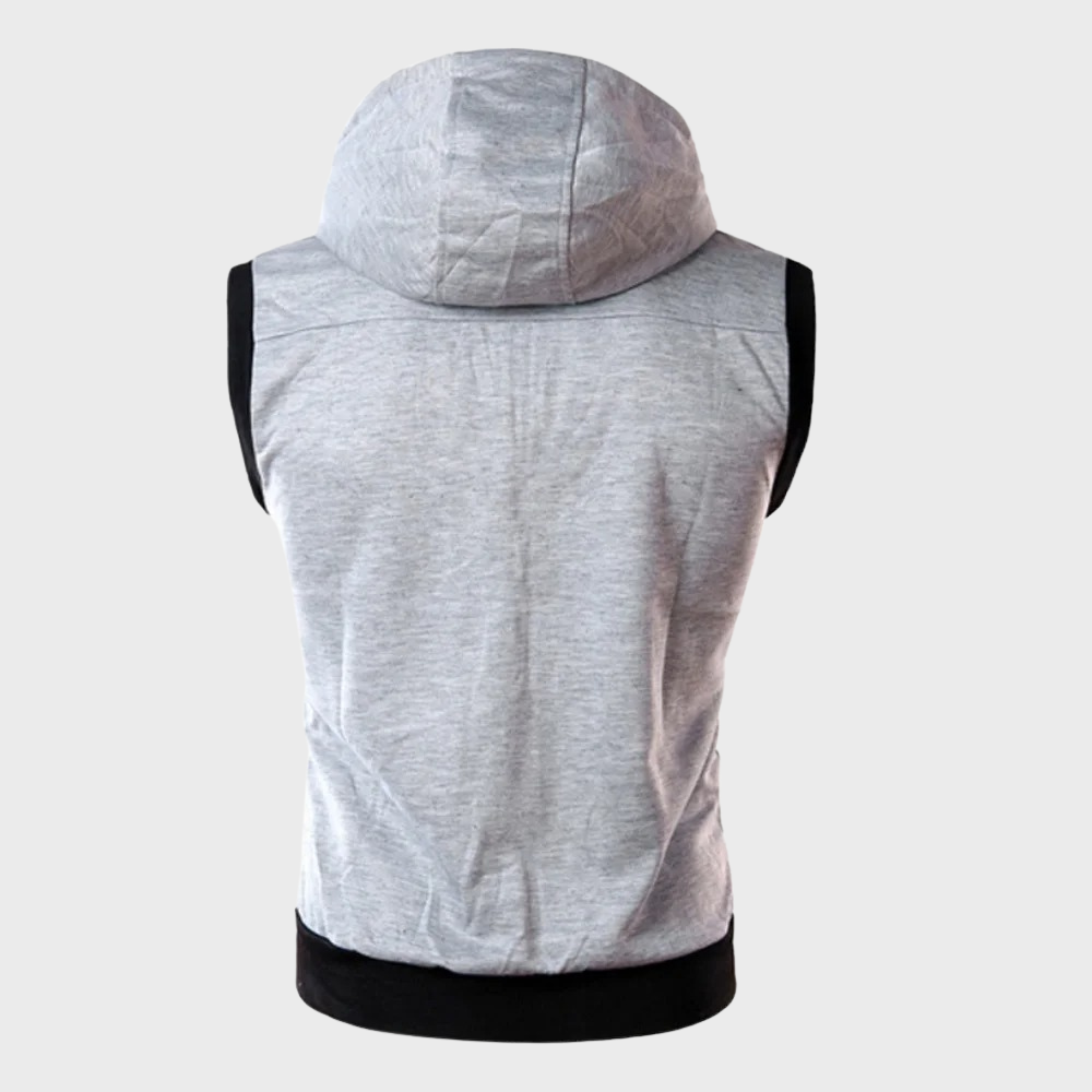 Kapuzenweste - Zip-Up - Kordelzug - Ärmelloser Hoodie - Herrenweste-Chaps Herrenmode