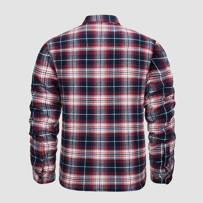 Karierte Jacke | Knopfleiste | Gestepptes Futter | Karierte Jacke | Herrenbekleidung-Chaps Herrenmode