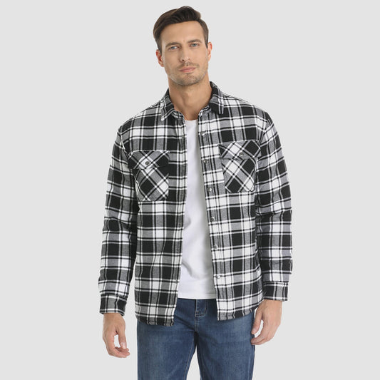 Karierte Jacke | Knopfleiste | Gestepptes Futter | Karierte Jacke | Herrenbekleidung-Chaps Herrenmode