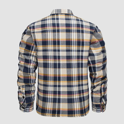 Karierte Jacke | Zugeknöpft | Hemdjacke | Steppjacke | Herrenflanelljacke-Chaps Herrenmode