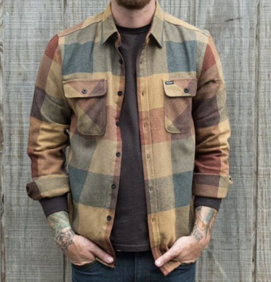Kariertes Hemd | Button-Up | Winter | Langarm | Herrenhemd-XS-Chaps Herrenmode
