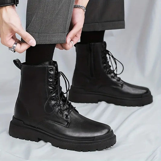 Karl Kampfstiefel | Schnürstiefel für Männer für den Winter-Schwarz-38.5-Chaps Herrenmode