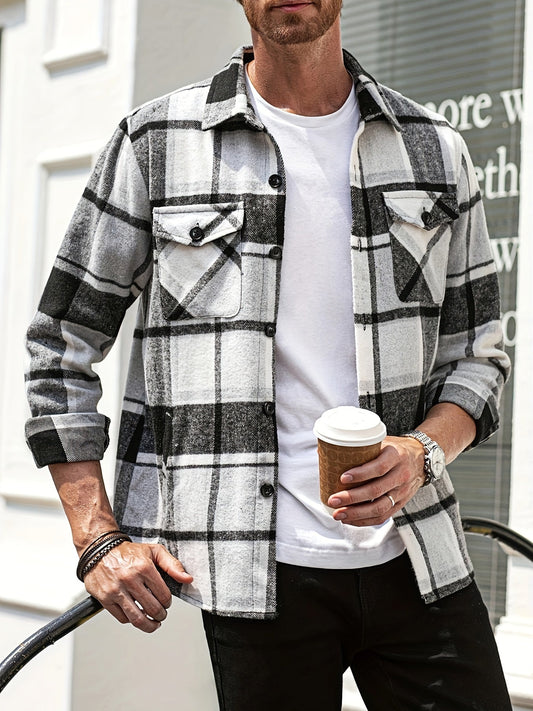 Karohemd | Langarm | Herrenoberhemd | Herrenkleidung-Grau-S-Chaps Herrenmode