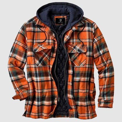 Karojacke – gesteppte Herren-Herbstjacke mit Kapuze-Chaps Herrenmode