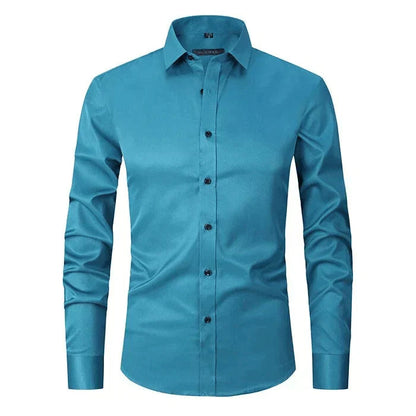 Kleid Hemd | Knitterfrei | Stretch | Knopfleiste Hemd | Herrenhemden-Grün hellWeiß-XS-Chaps Herrenmode