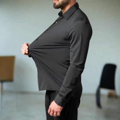 Knitterfreies Hemd | Bügelfrei | Stretch | Button-Up Hemd | Herrenhemd-Chaps Herrenmode