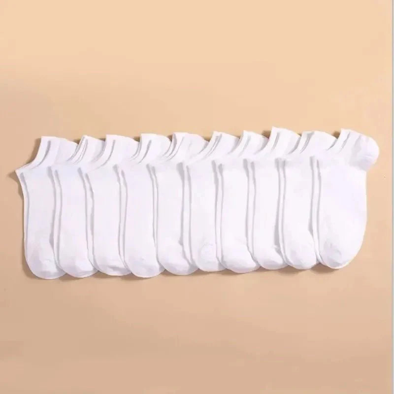 Knöchelsocken | Low Cut | Atmungsaktiv | Sockenset | Herrensocken-Weiß-Einheitsgröße-Chaps Herrenmode