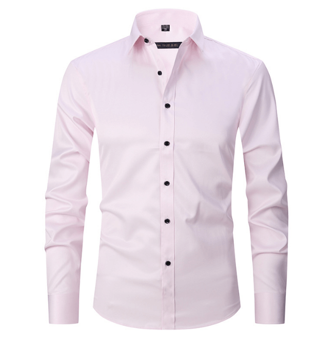 Knopfhemd | Langarm | Schmaler Schnitt | Hemd | Bügelfreies Hemd für Männer-Rosa-S-Chaps Herrenmode