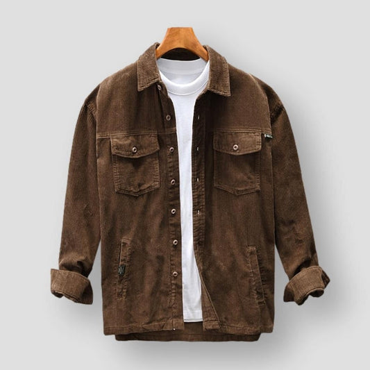 Kordhemd | Freizeithemd | Oberhemd | Hemden mit Knöpfen | Herrenbekleidung-Braun-M-Chaps Herrenmode