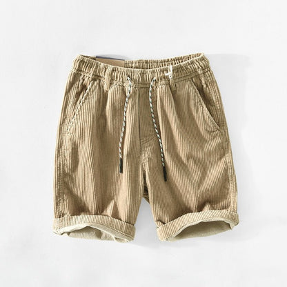 Kordshorts – Elastischer Bund – Locker sitzend – Sommershorts – Herren-Kordshorts-Beige-S-Chaps Herrenmode
