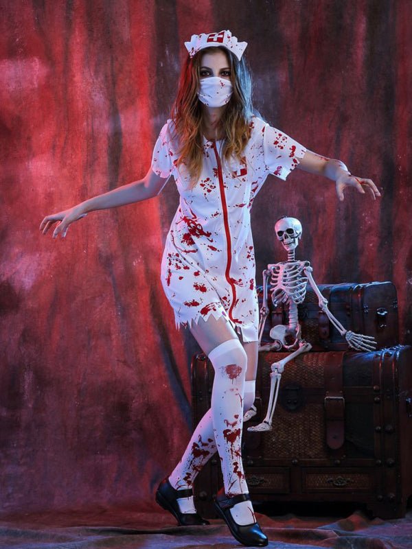 Krankenschwester Halloween Kostüm | Gruselig | Zombie Krankenschwester | Krankenschwester Outfit Halloween | Damen Halloween Kostüme-Chaps Herrenmode