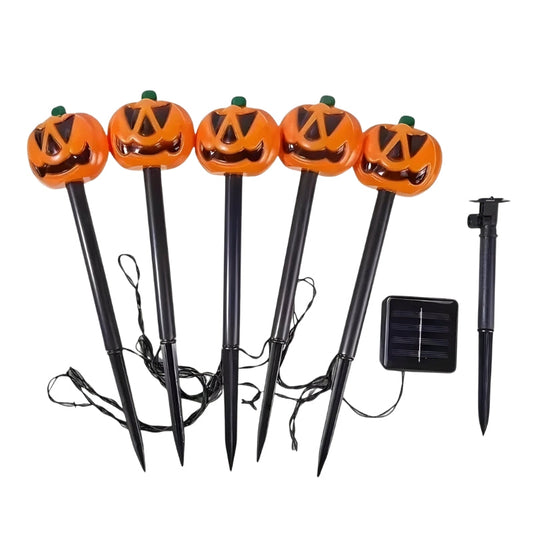 Kürbislichter für draußen | Solarbetrieben | LED | Halloween Gartenlichter | Halloween Lichter für Draußen-Orange-Chaps Herrenmode