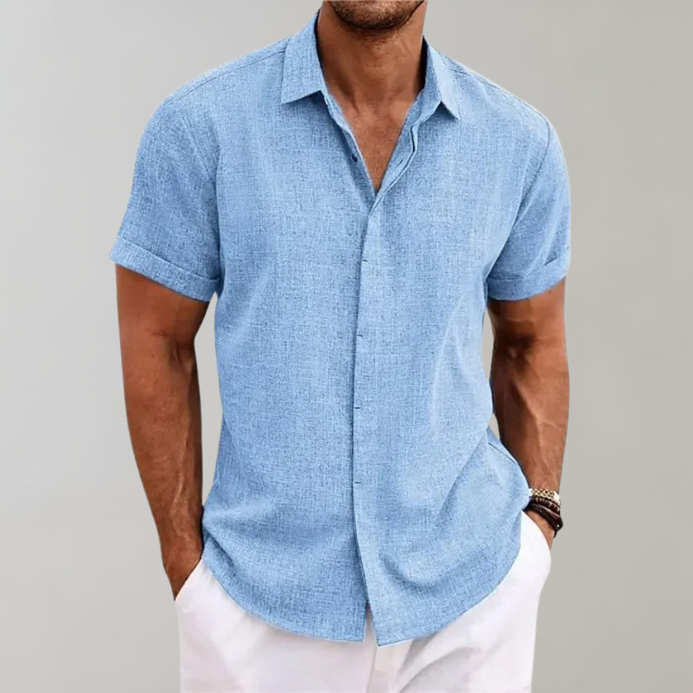 Kurzarmhemd - Leichtes Herren Poloshirt mit Umlegekragen und Knopfleiste-Chaps Herrenmode