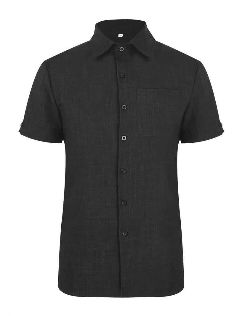 Kurzarmhemd – Leichtes Herrenhemd mit Kragen und Knöpfen-Chaps Herrenmode