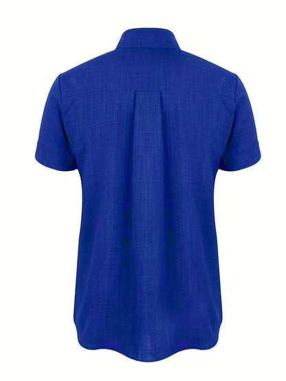 Kurzarmhemd – Leichtes Herrenhemd mit Kragen und Knöpfen-Chaps Herrenmode