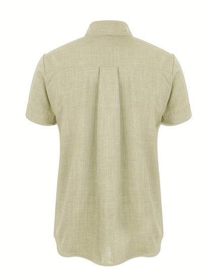 Kurzarmhemd – Leichtes Herrenhemd mit Kragen und Knöpfen-Chaps Herrenmode